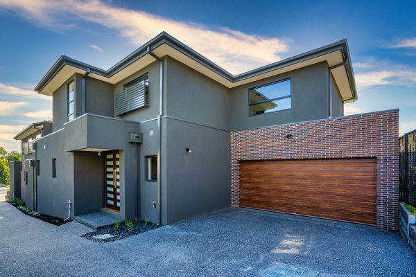 Slimline and Portabella Finish (Knotted Walnut) Garage Doors