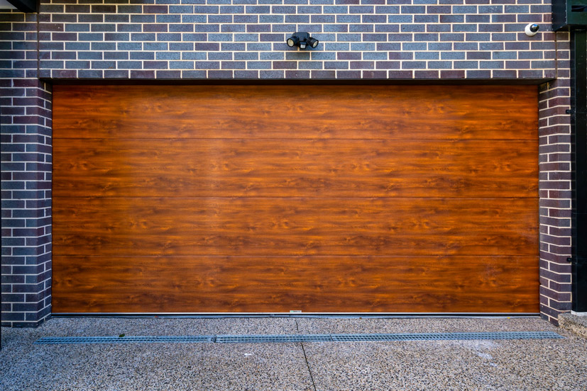 Flatline Portabella Finish (Golden Oak) Garage Door