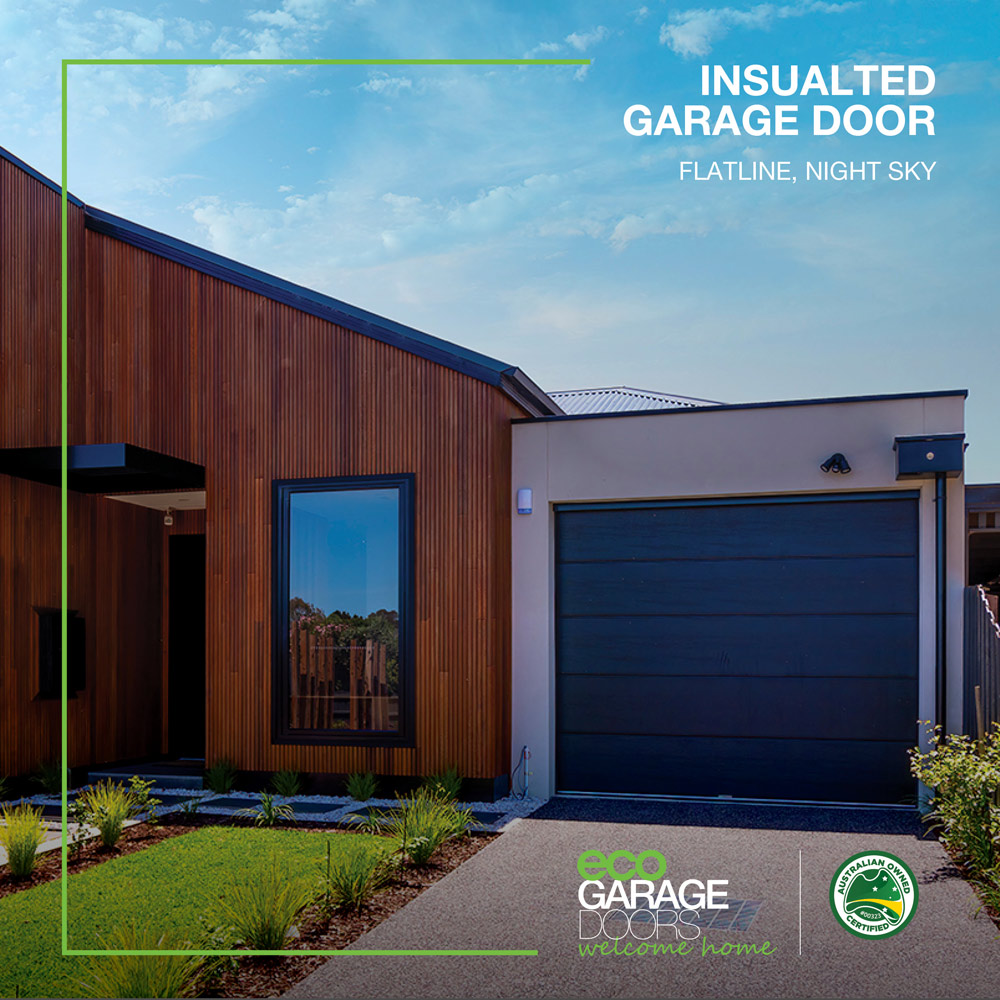 Insulated garage door, Flatline-nightsky